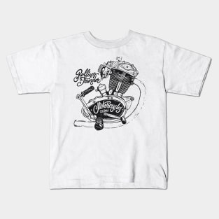 Vintage Motorcycle Engine Retro Style Kids T-Shirt